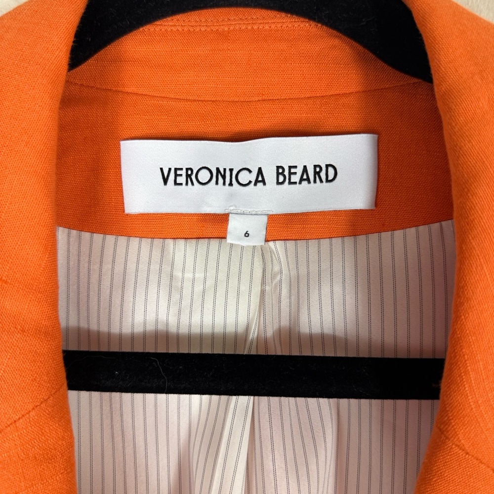 Veronica Beard Bexley Orange Dickey and Franzi Linen Short Set - Picture 6 of 16